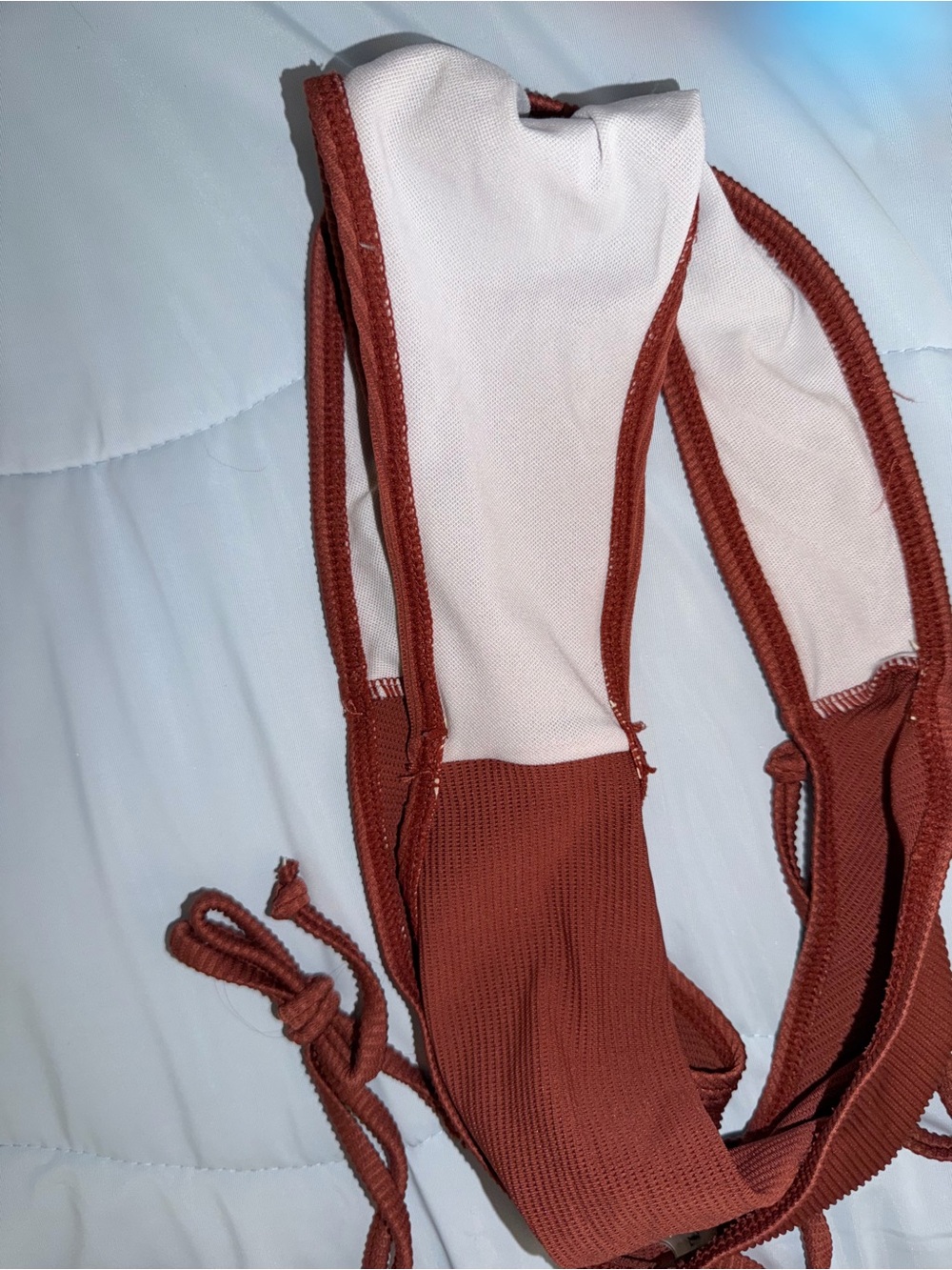 Zaful Rust Ribbed Bikini Set - Picture 2 of 5